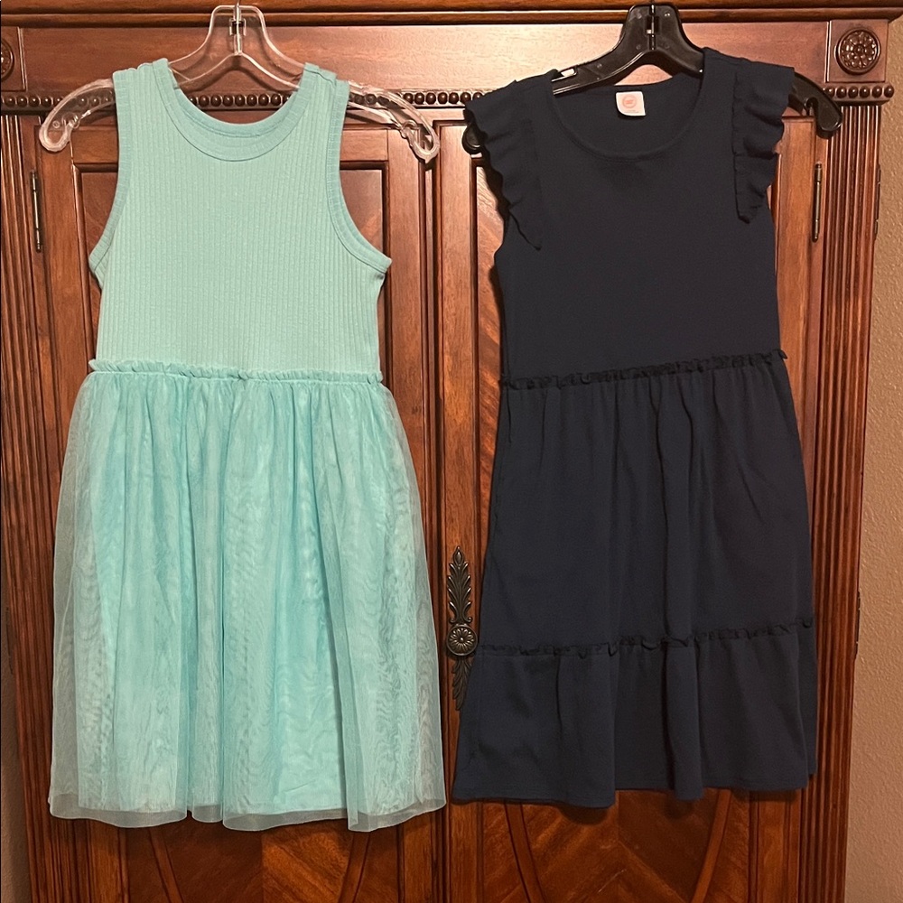 Wonder Nation Aqua and Navy Kids Dresses